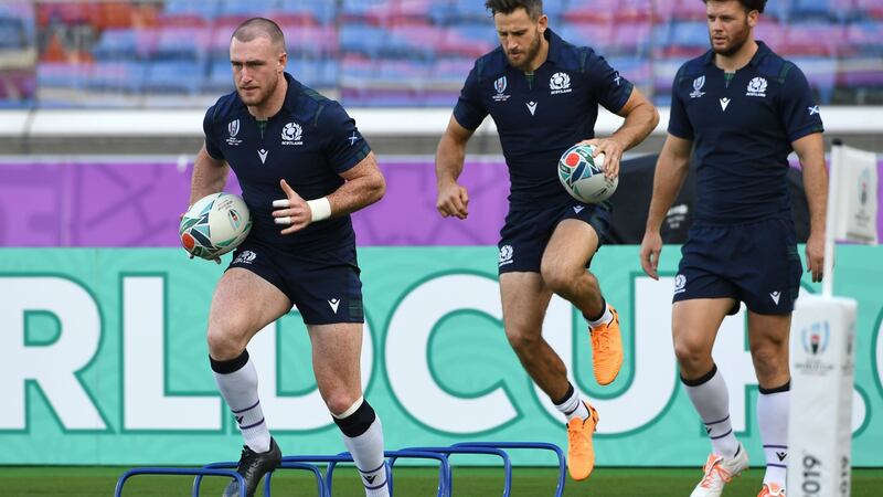 Scotland’s Stuart Hogg will provide his usual attacking threat from fullback. Photograph: Kazuhiro Nogi/AFP/Getty