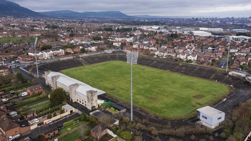 Could Casement Park be a wildcard venue for the 2028 Euros? Photograph: James Crombie/Inpho