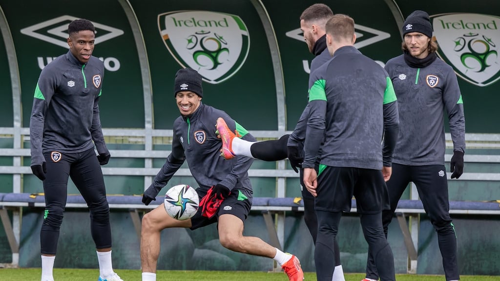 Ireland players train at Abbotstown earlier this week before leaving for Baku. Photo: Morgan Treacy/Inpho