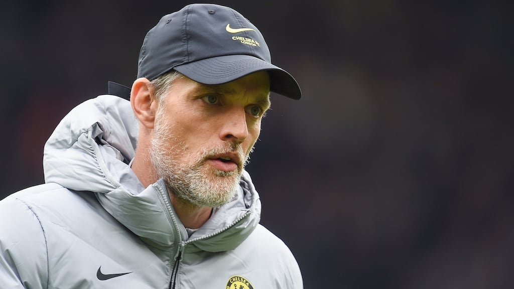 Chelsea manager Thomas Tuchel after the loss to Everton. Photograph: Peter Powerll/EPA