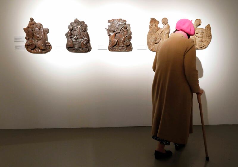 Works by Imogen Stuart on display at an exhibition in Dublin Castle. Photograph: Mark Stedman
