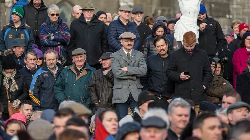 A section of the large crowd attending the centenary of the Soloheadbeg ambush in Co Tipperary on Sunday. Photograph: John D Kelly