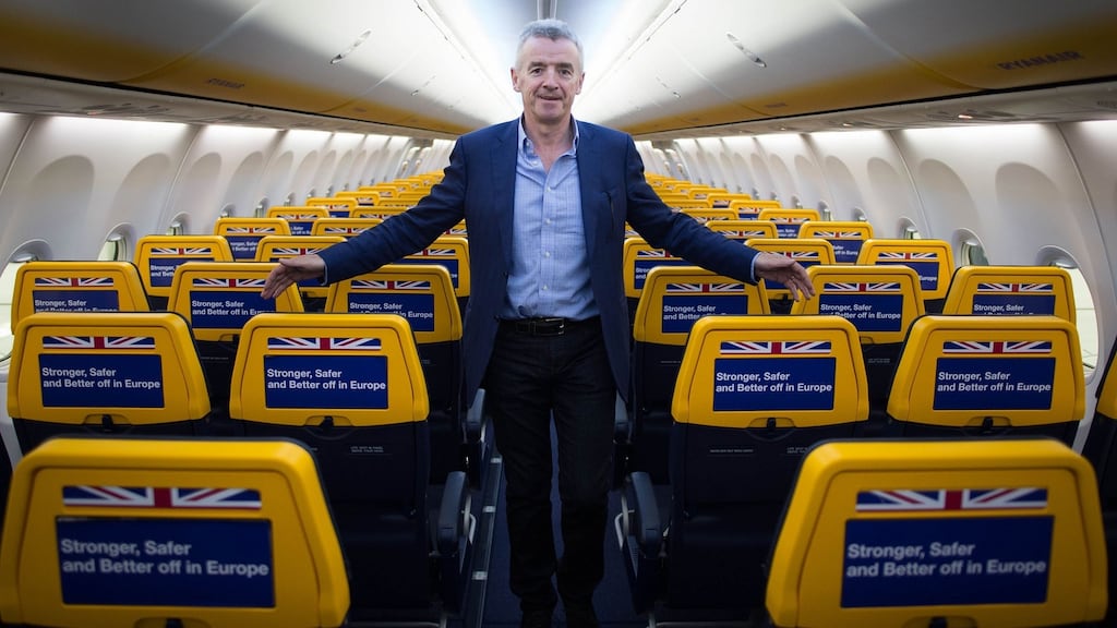 Ryanair chief executive Michael O’Leary: If there are strict border controls in the EU, then there will be little or no outbound tourism in Europe until they are lifted. Photograph: Stefan Rousseau/PA