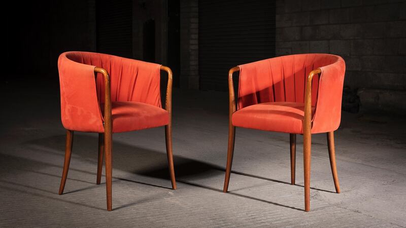 Lot 6, pair of Italian tub chairs