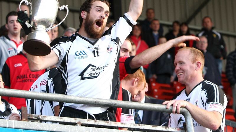 Kilcoo’s Conor Laverty after winning the county championship in 2009. Photograph: Mark Pearce/Inpho