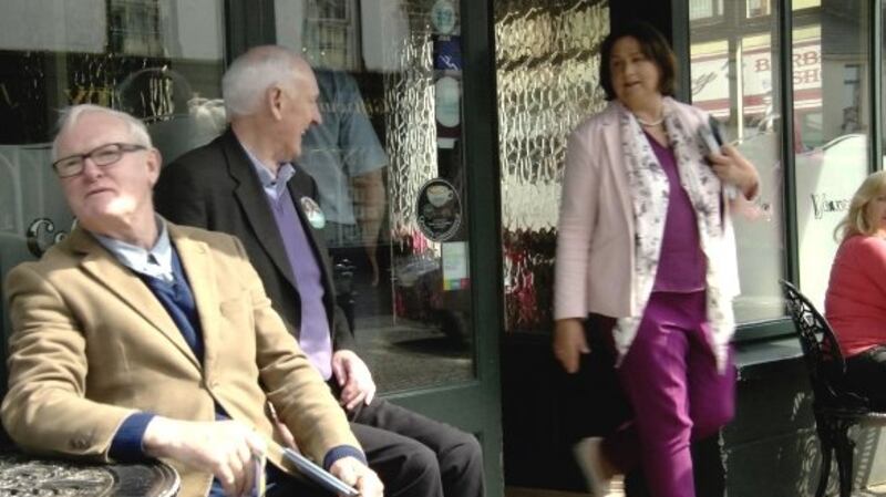 Anne Rabbitte while out canvassing in Galway. Photograph: Enda O’Dowd.