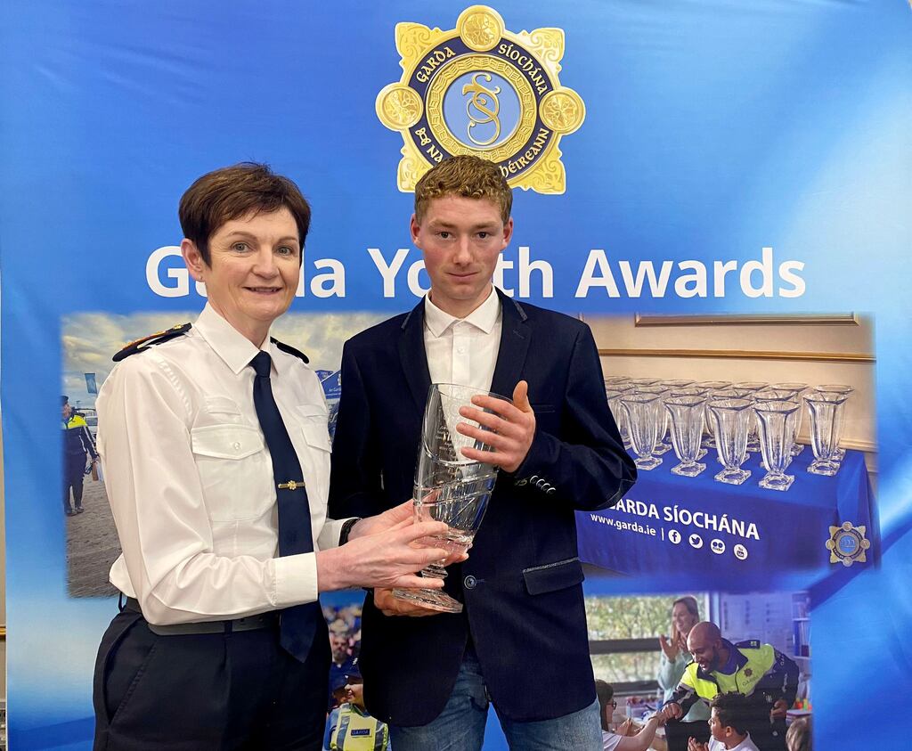 Miley Doran, was 17 when he was fishing on the banks of the river Barrow in Carlow town on a Sunday in May 2021 and heard a child shouting that their mother and sister were drowning. Photograph: An Garda Síochána