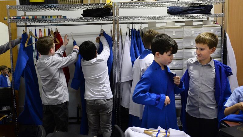 The Palestrina Choir during rehearsals. Photograph: Dara Mac Dónaill