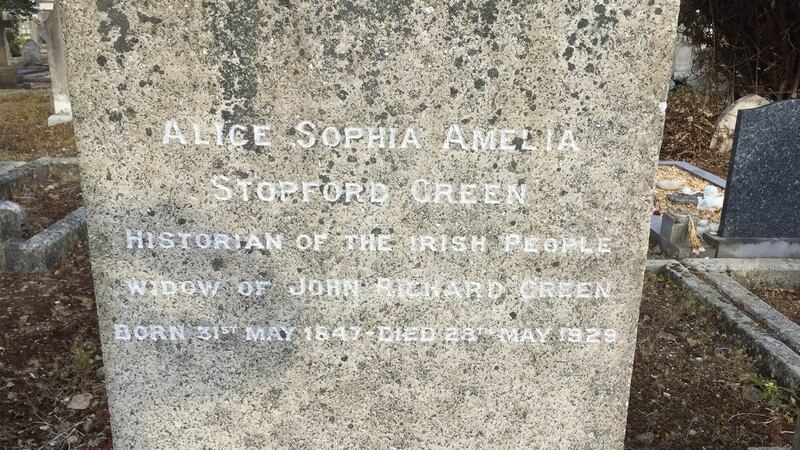 Alice Stopford Green was buried in Deansgrange cemetery on June 1st, 1929. Her granite gravestone remembers her simply as “Historian of the Irish People”. Photograph: Frank Gogan