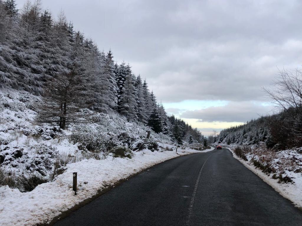 Snow in the Dublin Mountains as the cold weather continues. Photograph: Stephen Collins/ Collins Photos