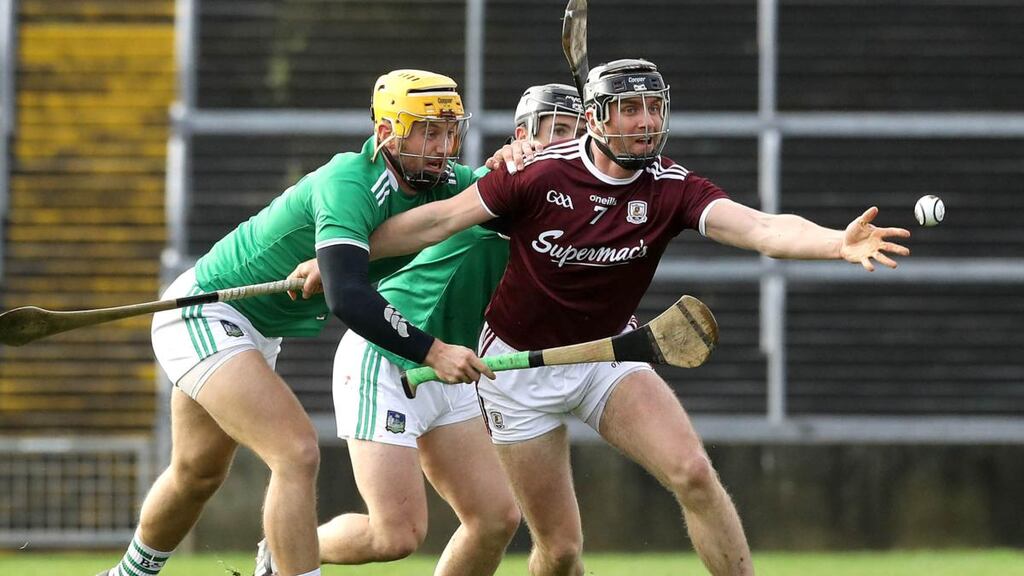 Limerick’s Tom Morrissey and Aidan Harte of Galway in action during this year’s league clash. The sides meet again in an eagerly-awaited All-Ireland semi-final at Croke Park on Sunday. Photograph: Lorraine O’Sullivan/Inpho