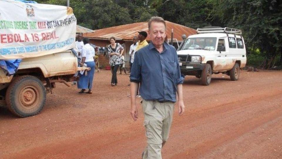 Charlie Donnelly, from Dublin, working in Sierra Leone. He says Skype is great for keeping in touch with family at home, and that the warmth and resilience of people he encounters are highlights of his work. Photograph: Concern