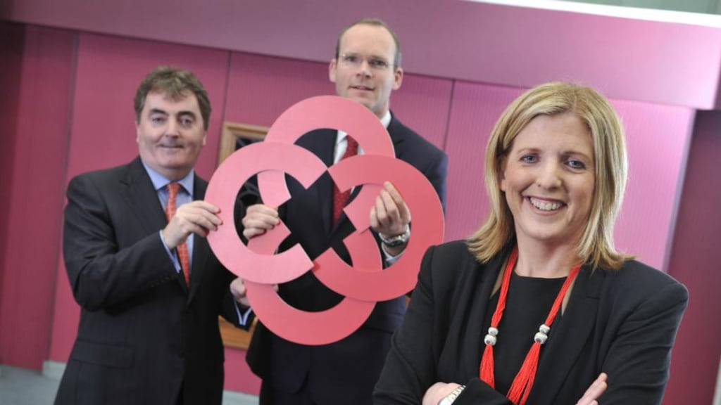Glen Dimplex chairman Sean O’Driscoll, Minister for Agriculture Simon Coveney and Quintas partner Yvonne Barry, who is chairwoman of the Cork Foundation