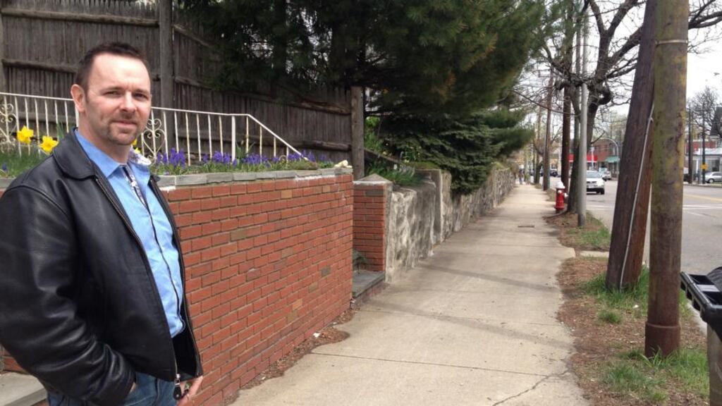 Donal Conlon (40), originally from Sligo, standing outside his home on Mount Auburn Street in Watertown, Massachusetts. Photograph: Simon Carswell/The Irish Times