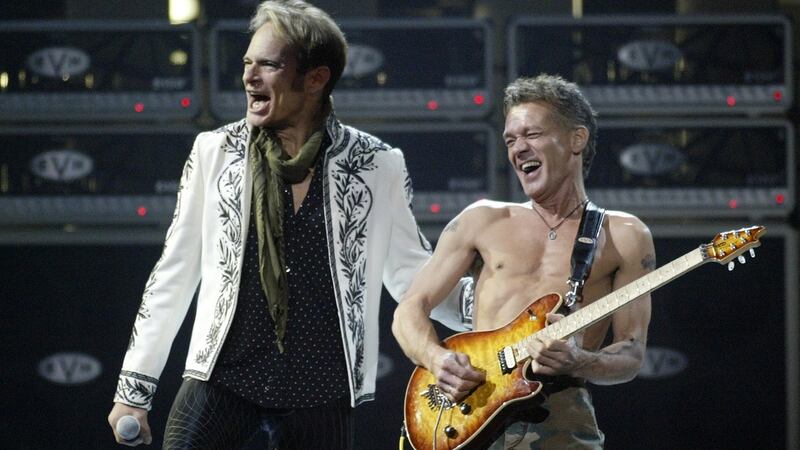 David Lee Roth (left) and Eddie Van Halen reunite to perform with Van Halen live at Wachovia Center in Philadelphia in 2007. Photograph: The New York Times