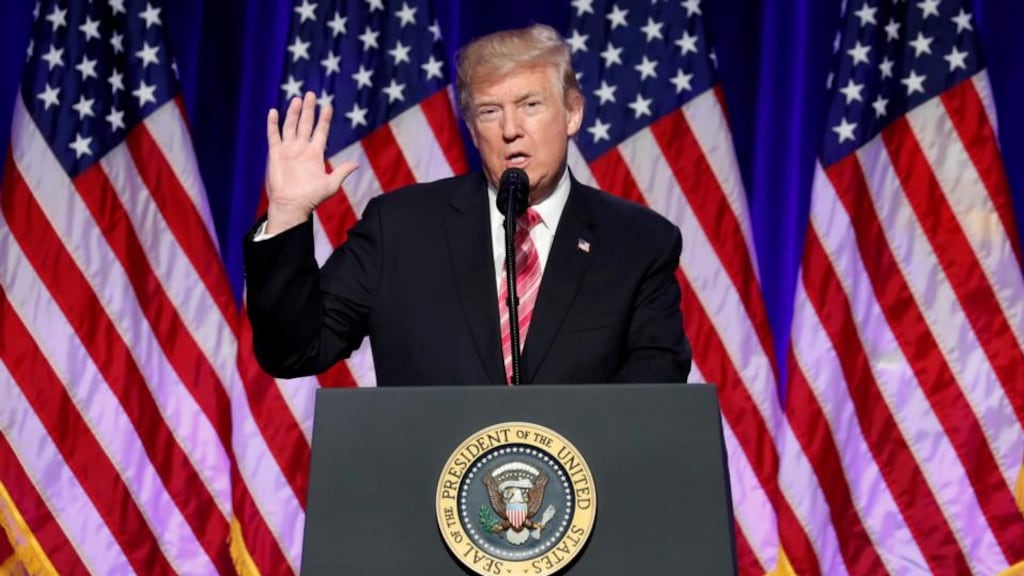 EU finance ministers have issued a warning to Donald Trump’s administration over its planned tax reform. Photograph: Kevin Lamarque/Reuters