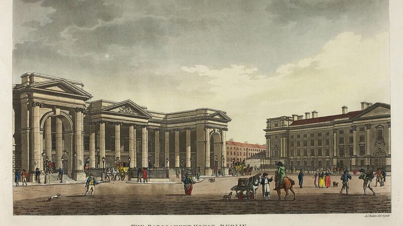 The Parliament House, Dublin, published November 1793, James Malton. Photograph: Sepia Times/Universal Images Group via Getty