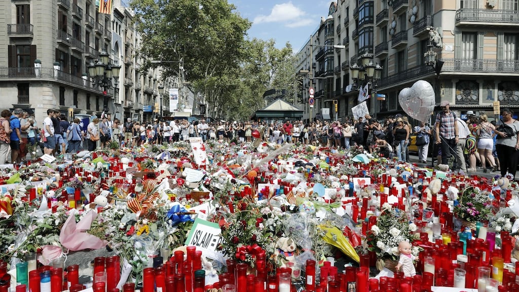 The Department of Foreign Affairs provided support to Irish people caught up in terrorist attacks in Barcelona (above), Manchester, London and St Petersburg, the earthquake in Mexico City and Hurricane Irma in the Caribbean. Photograph: Andreu Dalmau/EPA