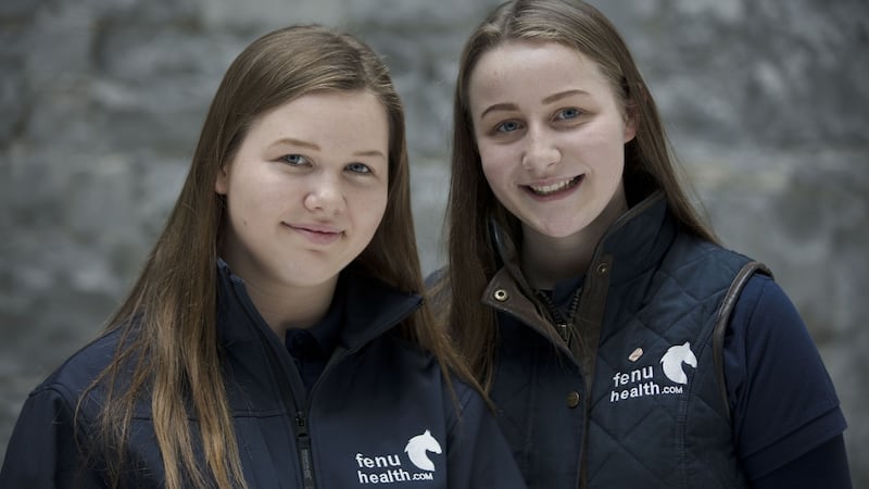 Katie and Annie Madden developed feed supplements to feed to help prevent and solve the problem of gastric ulcers in horses. Photograph: Alan Betson