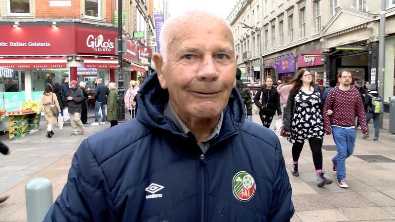 Níl fhois agam: Conor Pope chatting to members of the public about the candidates in Dublin city centre