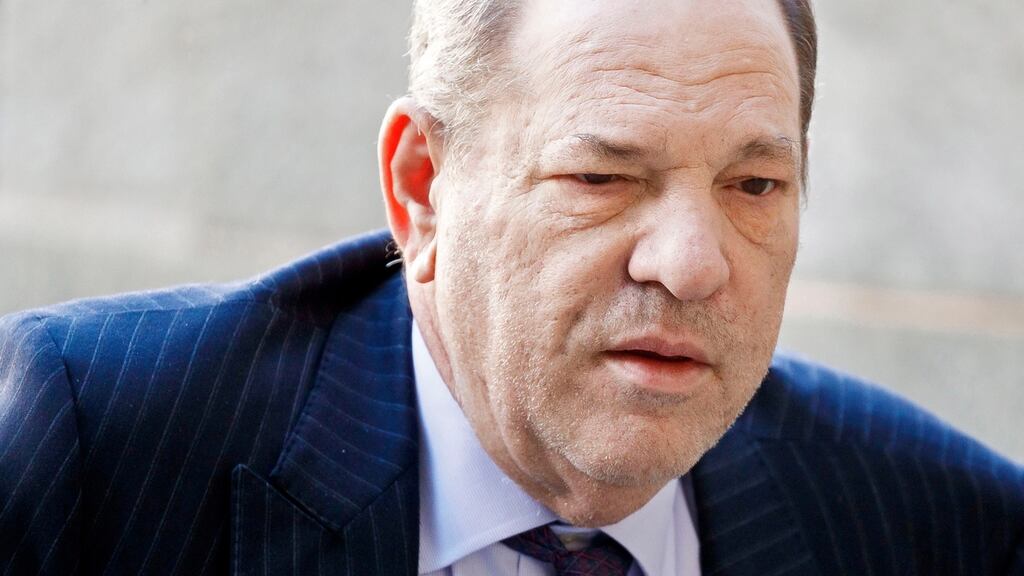 Harvey Weinstein arrives at court as the jury is set to deliberate for a second day in his sexual assault trial. Photograph: EPA