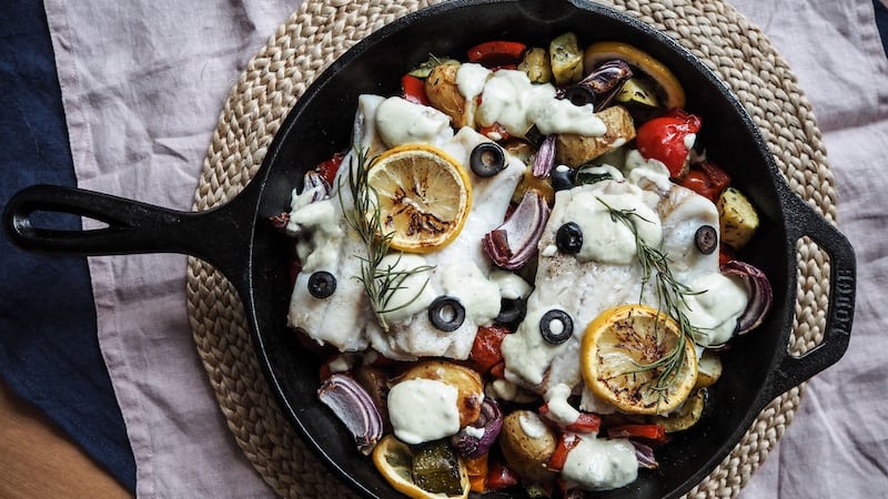 Mediterranean Fish Tray Bake.