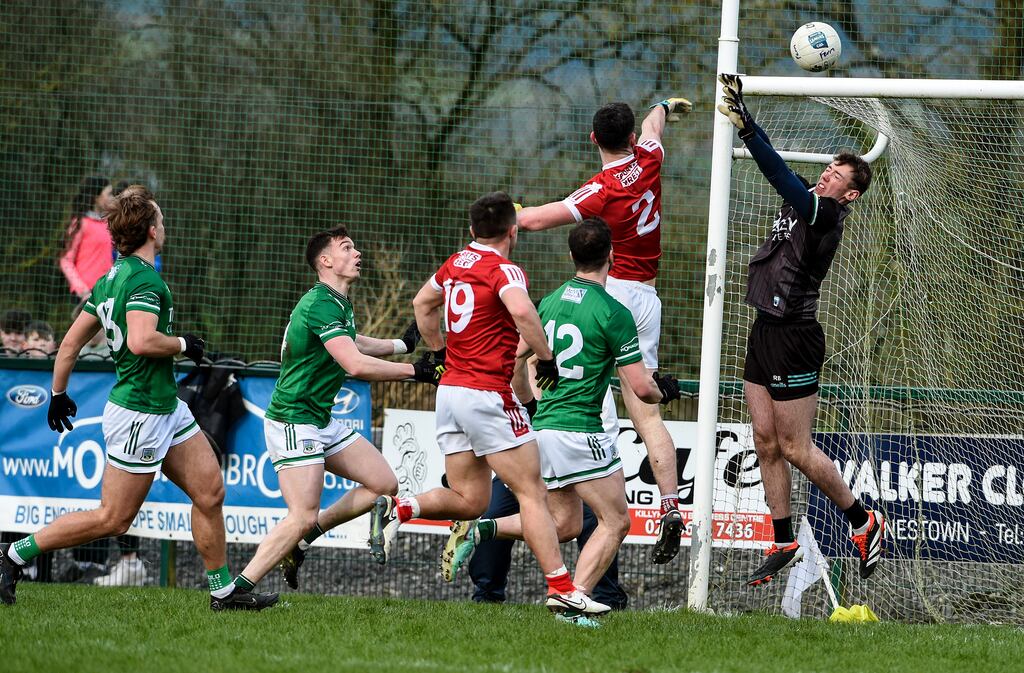 Maurice Shanley of Cork scores the winning goal. Photograph: Andrew Paton/Inpho