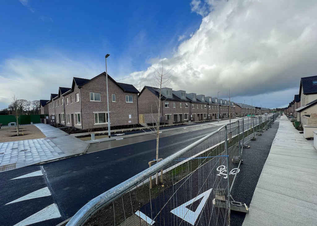 Construction work taking place at the Parklands estate on Fortunestown Lane, Citywest. Three and four-bed family units in Parklands have been launched as cost-rental rental homes by the Government's Land Development Agency (LDA). Photograph: Sasko Lazarov/RollingNews.ie