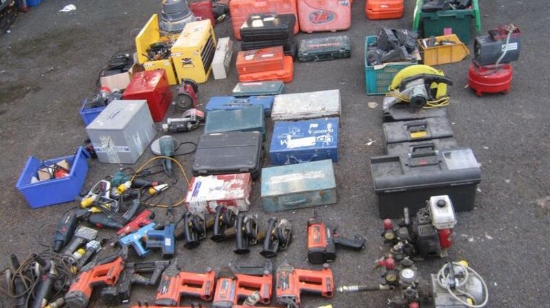 Some of the tools seized by gardaí on Friday night. Photograph: An Garda