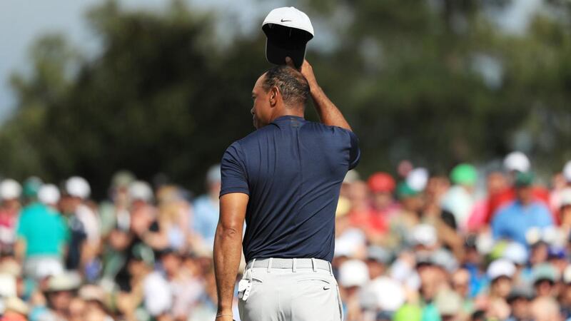 Tiger Woods opened with a 70 at Augusta. Photograph: Mike Ehrmann/Getty