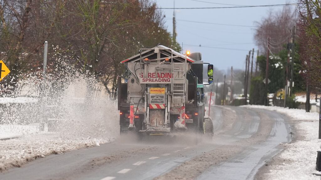 'The footpaths are full of slush now and that is grand but when that freezes it is a different story,' Alan O’Reilly from Carlow Weather said. Photograph: Niall Carson/PA Wire