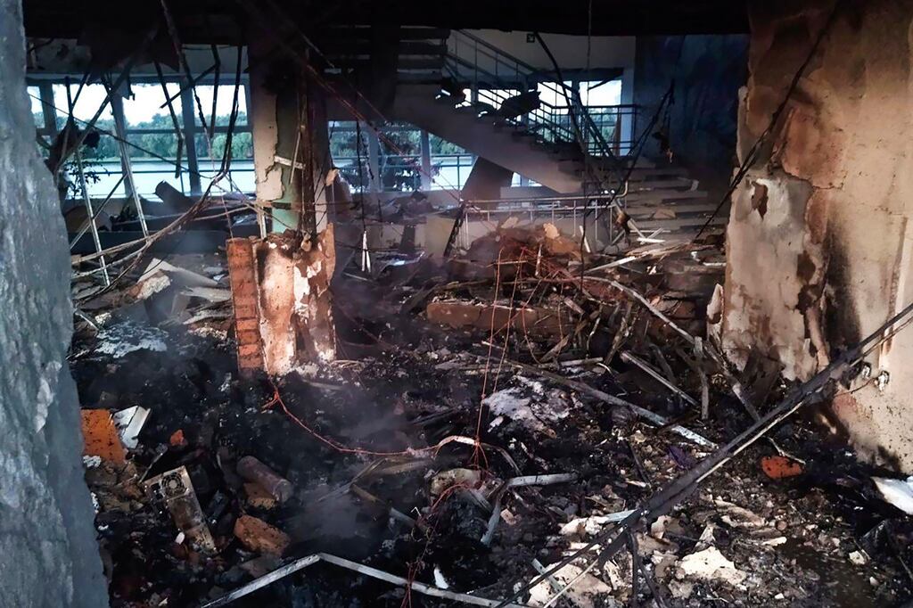 Recent Russian drone attacks caused damage to ports and grain facilities in the Odesa region of Ukraine. Photograph: Telegram Channel of Odesa Region Governor Oleh Kiper/AP