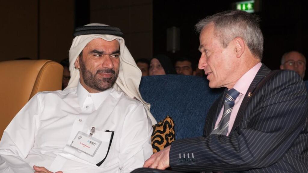 “Major deals, which lead to tangible increases in exports and jobs in Ireland, are very often commenced or concluded on these missions.” Minister for Jobs, Enterprise and Innovation Richard Bruton meets Dr Faleh Mohamed Hussain Ali, assistant secretary general for policy affairs at Qatar’s Supreme Council of Health. Photograph: Lydia Shaw