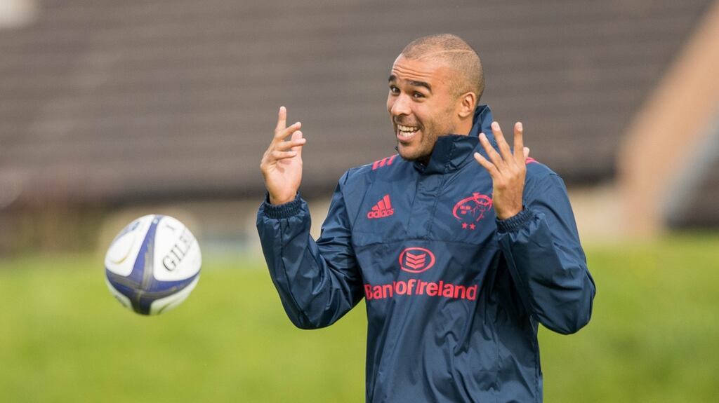 Simon Zebo: “Munster Rugby is the creme de la creme when it comes to club rugby and I’m very happy to be spending my time here.” Photograph: Morgan Treacy/Inpho