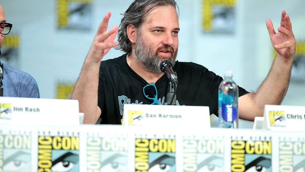 Dan Harmon speaking at the 2014 San Diego Comic Con International, at the San Diego Convention Center in California. Photograph: Greg Skidmore/Wikimedia Commons
