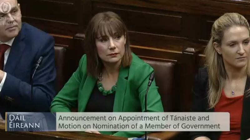 Josepha Madigan is promoted to the Department of Culture, Heritage and the Gaeltacht. Image: Dail video
