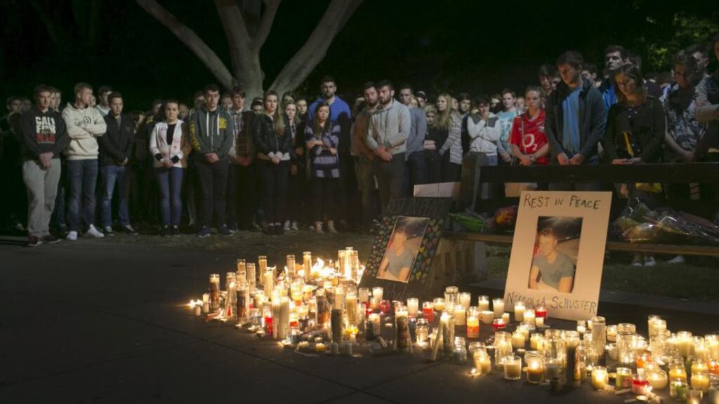 Hundreds of attendees stand in silence during a candlelight vigil for the victims of the Berkeley balcony collapse in Berkeley, California last month. Photograph: Reuters