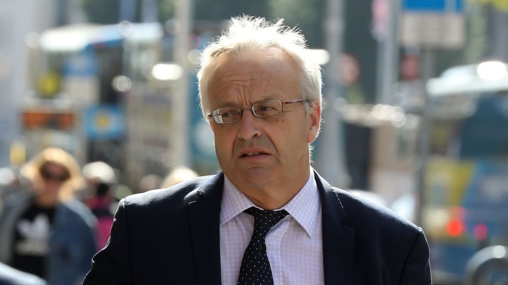 Garrett Fortune, solicitor for Sean Ward, is  pictured leaving the Four Courts on Friday after giving evidence in the High Court. Photograph: Collins