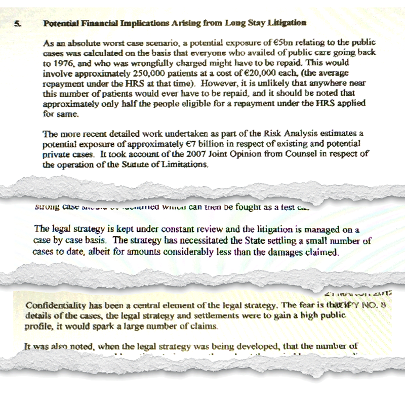 A Department of Health 2011 memo purported to set out a legal strategy to thwart refunds of potentially billions of euro to people wrongly charged for nursing home care over 30 years. Illustration: Paul Scott