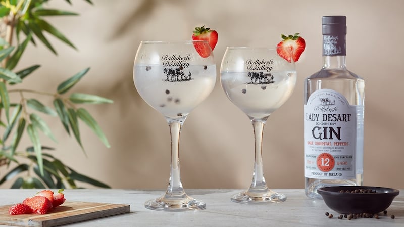 Ballykeefe Distillery’s Lady Desart gin, infused with rare oriental peppers