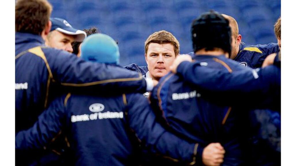 Brian O'Driscoll and his Leinster team-mates at training yesterday prior to Saturday's Heineken Cup match against London Irish at Twickenham. "We were disappointed with our performance back in October. Saturday is an opportunity to put that right. There is also the small matter of securing a home draw." - (Photo: Cathal Noonan/Inpho)