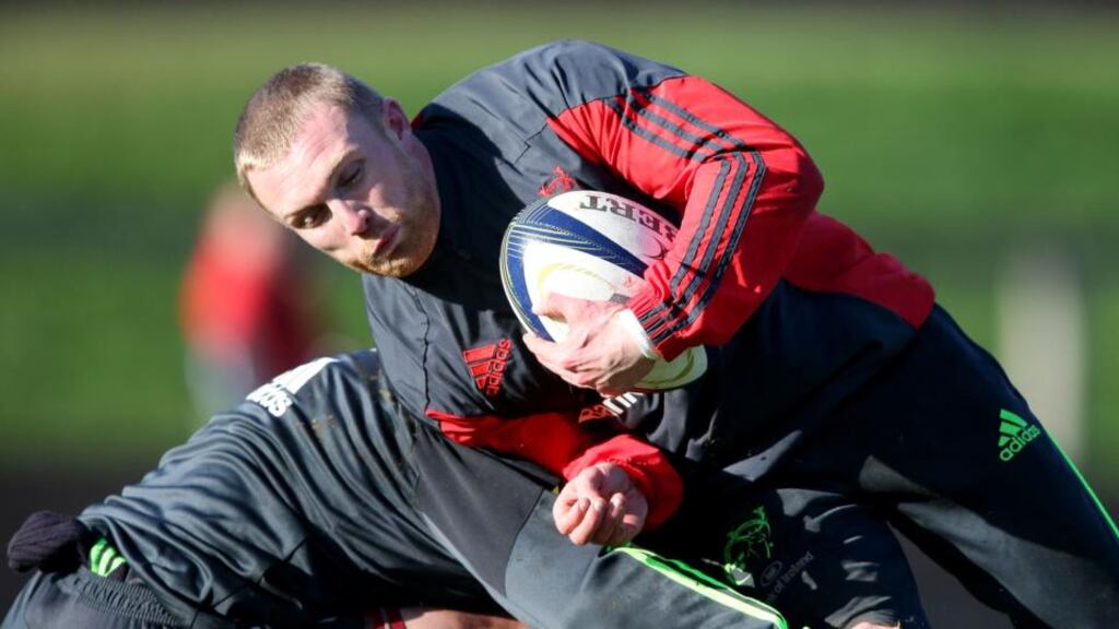 Keith Earls could play part for Munster against Saracens. Photograph: Dan Sheridan/Inphi