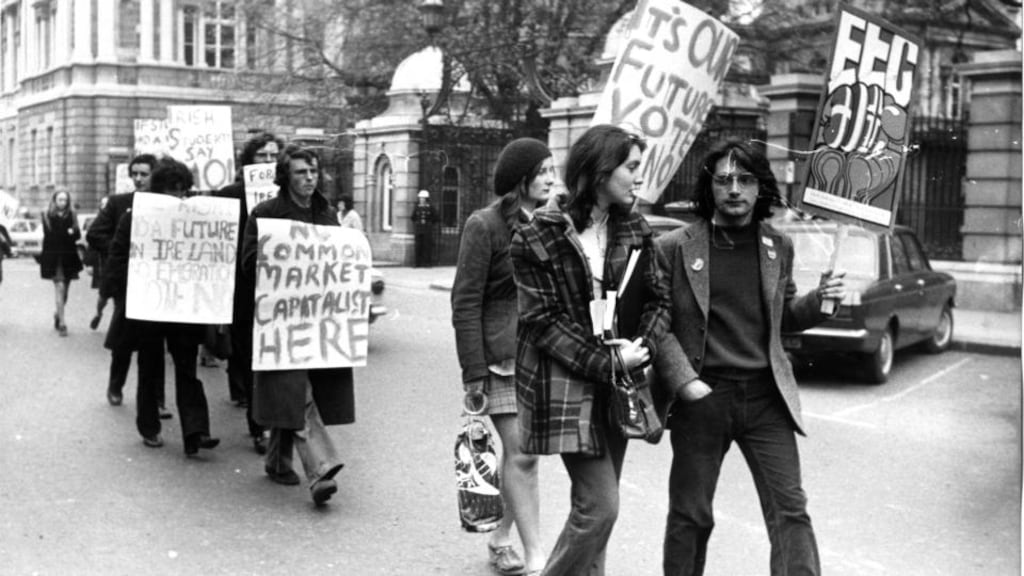 Anti-EEC rally outside Leinster House, May 1972 – a masterclass in how to protest in style
