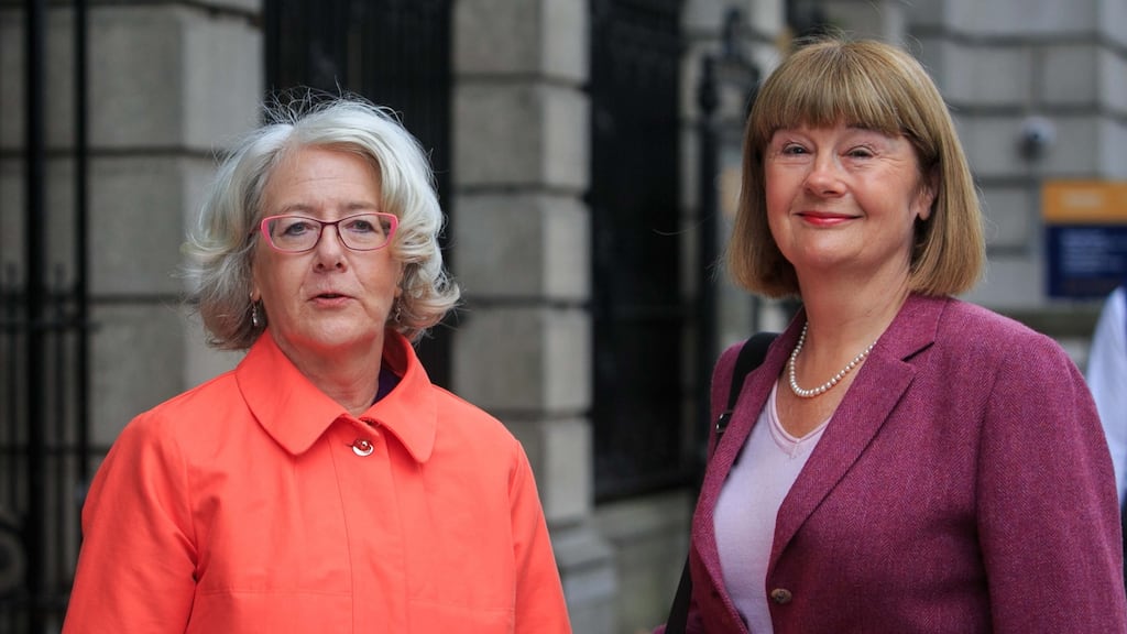 Chair of Gsoc Judge Mary Ellen Ring and Gsoc member Carmel Foley before appearing before the Joint Committee on Justice and Equality at Leinster House, Dublin. Photograph: Gareth Chaney/Collins