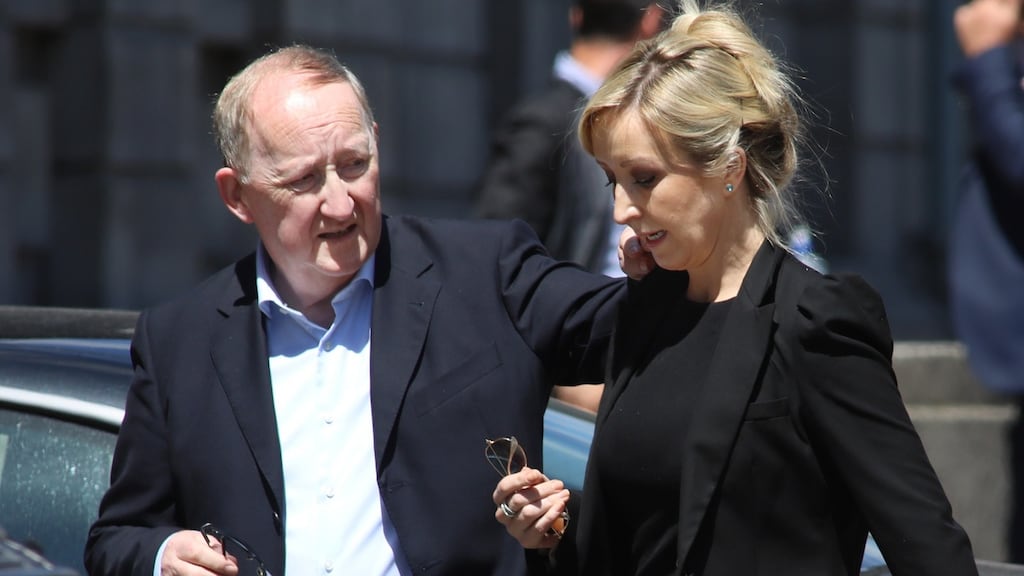Dentist Jim Madden of Upper Pembroke Street, Dublin and his daughter Orna Madden of Hannovver Dock, Hannover Quay, Dublin who pleaded guilty to breaking medicinal regulation laws. Photograph: Collins Courts