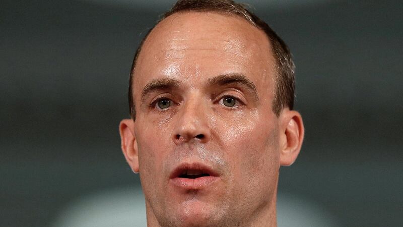 British Brexit secretary Dominic Raab: suggested an extension of the transition period instead of a legally binding backstop. Photograph: PA