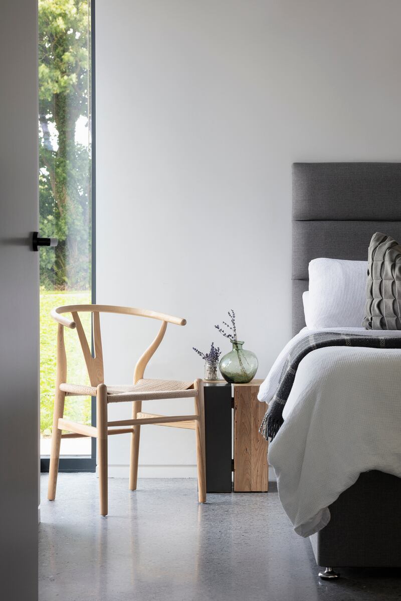 A bedroom at the home of Kiara Daly and Gregg Barry in Kinsale, Co Cork.