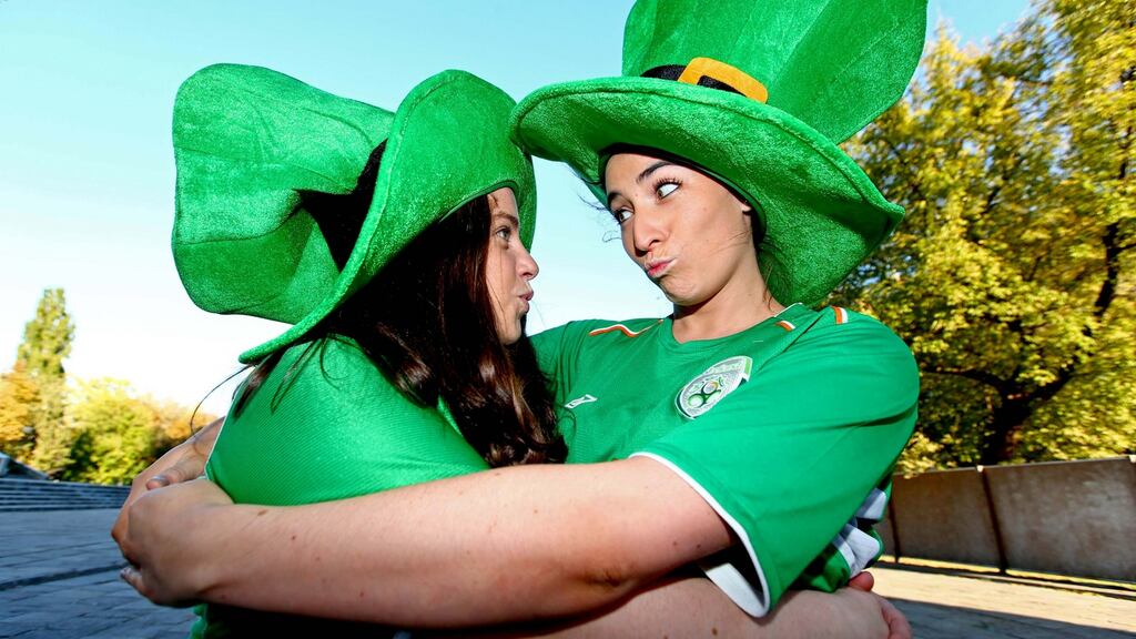 Republic of Ireland Fans in Warsaw Ahead of the Euro 2016 Qualifier against Poland. Photograph: INPHO/Donall Farmer