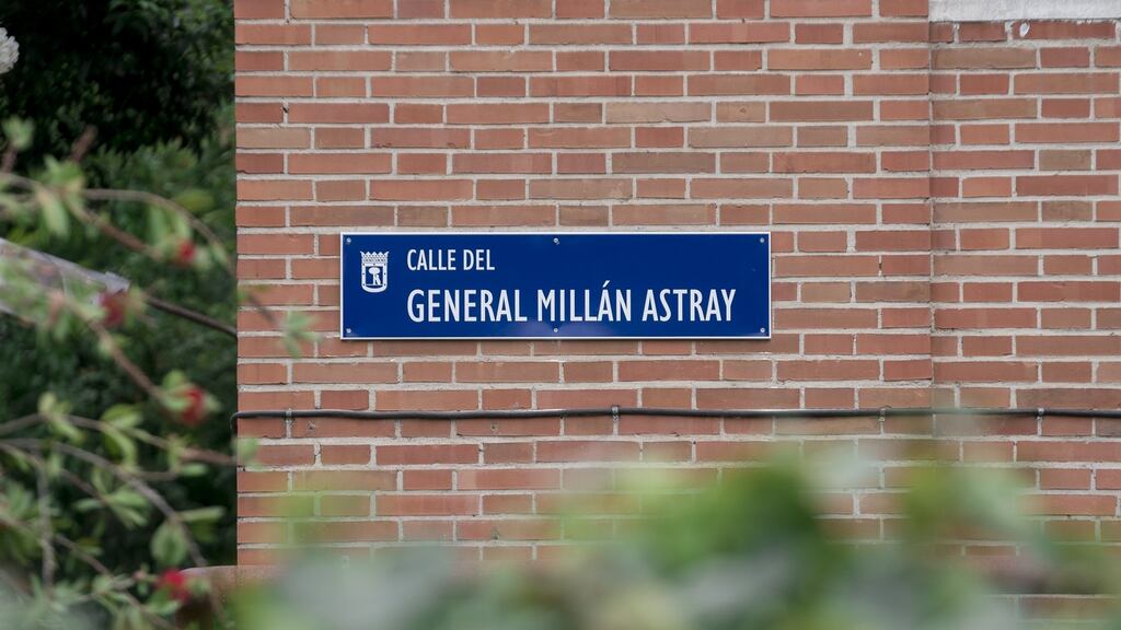 A street in central Madrid has once again been named after Franco supporter General Millán Astray. Photograph: A. Perez Meca/Europa Press via Getty Images