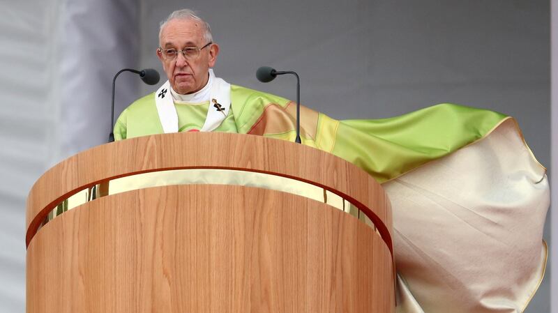 Pope Francis leads the World Meeting of Families closing mass at Phoenix Park, Dublin. Photograph: Hannah McKay/Reuters
